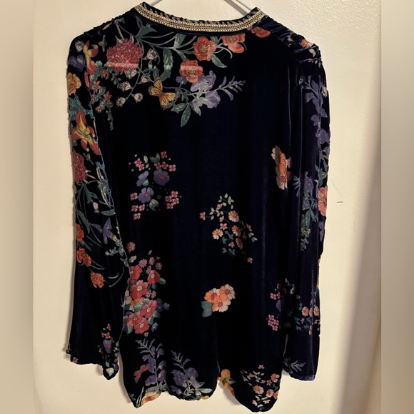 Johnny Was Multicolor Embroidered Velvet Blouse - Picture 2 of 3